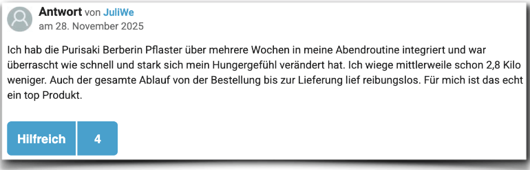 Purisaki Berberine Pflaster Erfahrungen Bewertungen Erfahrungsberichte